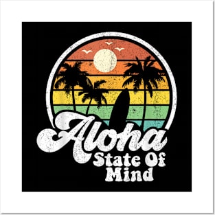 Hawaii Aloha State Hawaiian Beach Surfing Posters and Art